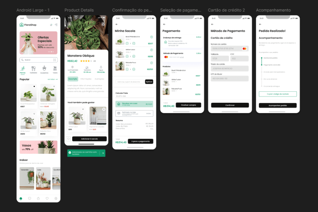 Protótipo de alta fidelidade do FloraShop