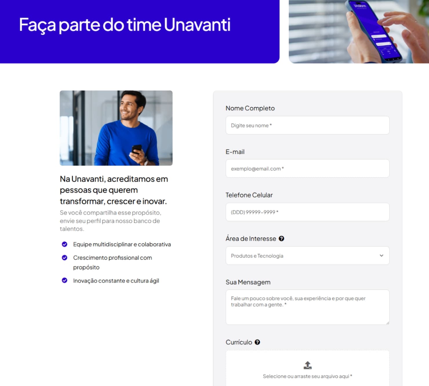 Novo site da Unavanti